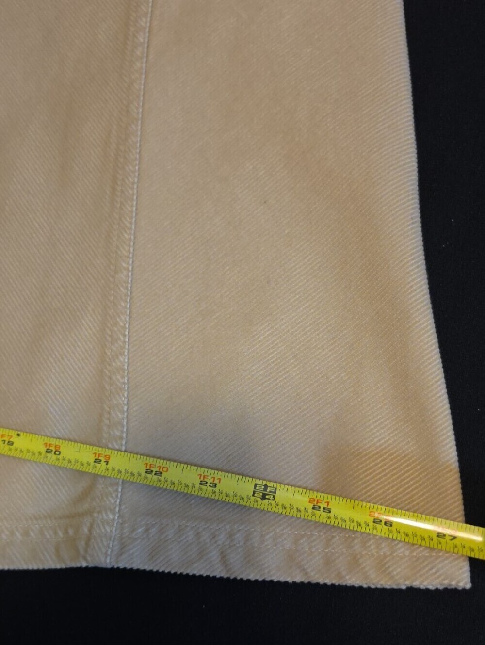 100% Cotton Neutral A-Line Skirt with Front Button - Picture 12 of 13